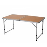 Masa plianta pentru gradina 40305, metal + MDF, dreptunghiulara, 6 persoane, 120 x 60 x 50 / 70 cm