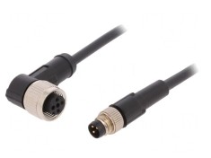 Cablu de conectare M12/M8, 1m, 60VAC, 4A, -25&divide;80&deg;C