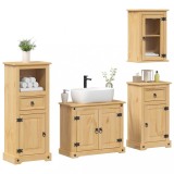 VidaXL Set mobilier de baie &bdquo;Corona&rdquo;, 4 piese, lemn masiv de pin