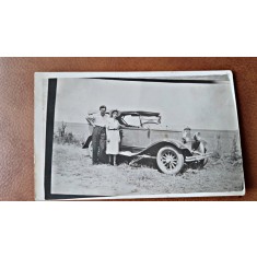 Fotografie tip Carte postala, femeie si barbat la plimbare cu masina, 1938