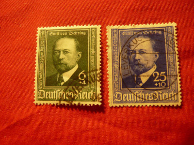 Serie Germania 1940 -Personalitati -Emil Behring - tratare difterie ,2 val.stamp foto