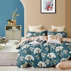 LENJERIE DE PAT PERCALLE IMPRIMAT (PRC23) - king size 6 piese cu husa