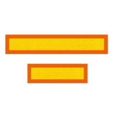 Set 2 Placute Reflectorizante Galben Rosu Fluorescent 500X100 Mm Aluminiu