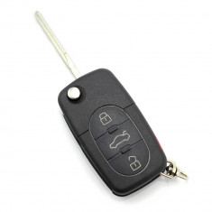 CARGUARD - Audi - carcasa cheie tip briceag cu 3+1 butoane, buton de panica si baterie 2032 foto