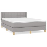 Cumpara ieftin Pat continental, gri deschis, 140x200 cm, material textil