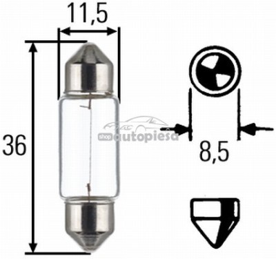 Bec SV8,5 12V 5W 11/35mm C5W HELLA 8GM 002 092-121 foto