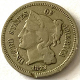 Cumpara ieftin AMERICA 3 CENTS 1873, ( Open 3 ), KM#95, RARA, America de Nord, Cupru-Nichel