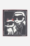 Karl Lagerfeld eșarfă de bumbac femei, culoarea negru, modelator, A2W33076