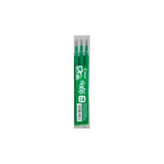 Set 3 rezerve roller Frixion Ball Pilot 0.5 mm varf fin Rezerva roller Pilot Frixion Clicker 0.5 mm 3 bucati/set verde