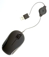 Poss Mouse Optic Fir Retractabil USB Negru 700BK foto