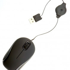 Poss Mouse Optic Fir Retractabil USB Negru 700BK