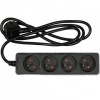 Prelungitor cu impamantare, 4 locasuri, lungime 1.5 m, Negru, 1 mmp, 16A, Oem