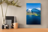 Tablou Canvas Peisaj Natură Munte Lac Zăpadă Cer, 26 x 39 cm, CMCLASS