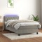 vidaXL Pat continental cu saltea &amp; LED, gri deschis, 80x200 cm catifea 3134549