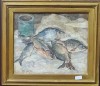 Anatol Vulpe - Natura Moarta cu Peste, Ulei/Hartie, 46.5x38cm, Certificat Autenticitate