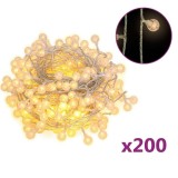 vidalXL Ghirlanda luminoasa, 200 LED-uri, alb cald, 8 functii, 20 m