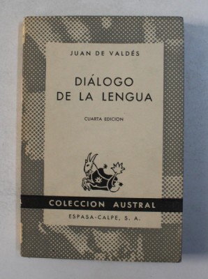DIALOGO DE LA LENGUA de JUAN DE VALDES , 1964 foto