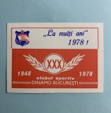 Calendar 1978 clubul Dinamo București