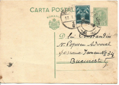 carte postala- INTERBELICA-Carol al-II-lea 3 Lei 1936 foto