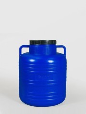 Bidon 80 litri, gura mare, cu capac prin infiletare, Sterk, Plastic Albastru