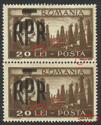 EROARE / VARIETATE -- ROMANIA 1948 MIHAI I VEDERI SUPRATIPAR R .P . R . -- MNH foto