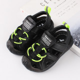 Sandale negre cu sireturi neon pentru baietei (Marime Disponibila: Marimea 23)