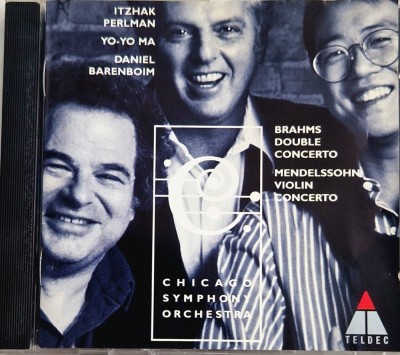 Brahms Mendelssohn Itzhak Perlman, Yo-Yo Ma, Daniel Barenboim &amp;lrm;&amp;ndash; Double Concerto / Violin Concerto NM / NM cd muzica clasica TELEDEC Germania 1997 foto