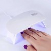 Mini Lampa UV LED Unghii Gel, 6W, Roz/Alb, Portabila