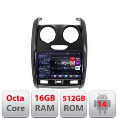 Navigatie Dacia Duster 2012-2019 Edotec Kit-157 8 core QLED 2K 16+512 360 Android Waze USB Navigatie Internet Youtube Radio CarStore Technology foto