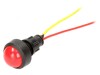 Lampă LED convexă roșie 12-24V DC/AC &Oslash;13mm