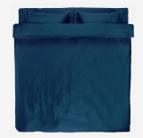 Jysk SANNA gold Lenjerie pat+cearșaf satinată SANNA 200x220 bleumarin, cu fermoar