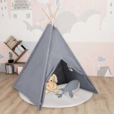 vidaXL Cort de copii teepee cu geantă, gri 120x120x150 cm, piersică 80272