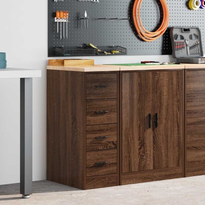 vidaXL Dulap depozitare garaj stejar maro 30x51x85 cm