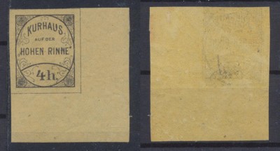 Posta locala Paltinis Hohe Rinne timbru 4 heller nedantelat din 1900 MNH colt de coala. Foarte rar, tirajul prezumat este de 204 exemplare. foto