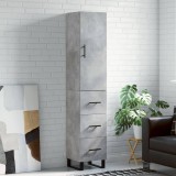 Cumpara ieftin Dulap &icirc;nalt, gri beton, 34,5x34x180 cm, lemn prelucrat