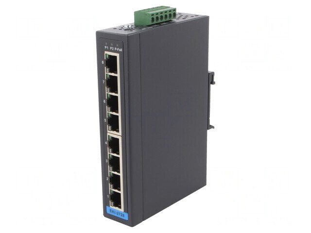 Switch Ethernet neadministrabil 8 porturi 12-48VDC