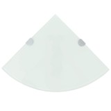 Cumpara ieftin Rafturi de colt cu suporturi de crom, 2 buc., 35x35 cm, sticla