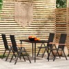 Set de servit masa pentru grădină, 5 piese, negru