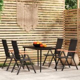 vidaXL Set de servit masa pentru grădină, 5 piese, negru