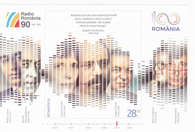 ROMANIA 2018 - SOCIETATEA ROMANA DE RADIODIFUZIUNE, COLITA, MNH - LP 2218. foto