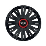Cumpara ieftin Set 4 capace roti Negre Cu Inel Rosu Active R15 pentru gama auto Mini, Autohelix MSA