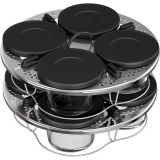 Set de 8 recipiente de sticla cu capac si suport Tefal XA6140E0, compatibile cu multicookerul Tefal Cook4me, seriile CY85xx, CY91xx, transparente