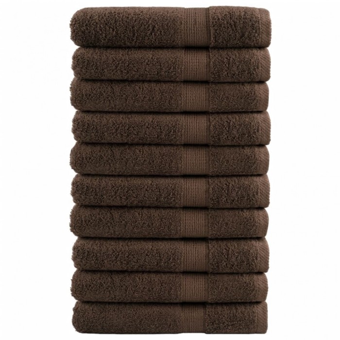 vidaXL Prosoape premium SOLUND 10 buc maro 100x200cm 600gsm