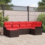 vidaXL Set de canapele pentru grădină 6 pcs Maro poliratan 3354103