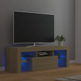 VidaXL Comodă TV cu lumini LED, stejar Sonoma, 120x35x40 cm