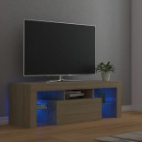 VidaXL Comodă TV cu lumini LED, stejar Sonoma, 120x35x40 cm