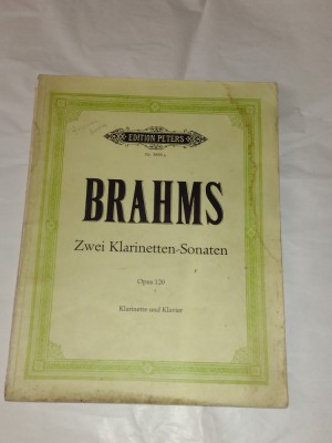 BRAHMS - ZWEI KLARINETTEN-SONATEN Opus 120 Klarinette und Klavier foto
