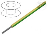 Cablu SiF 1x2,5mm2 cu litat din cupru, silicon verde-galben, temperatură -60 p&acirc;nă la 180&deg;C