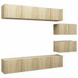 Cumpara ieftin Set de dulapuri TV, 6 piese, stejar sonoma, lemn prelucrat