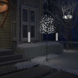 Pom Craciun, 220 LED-uri alb rece, flori de cires, 220 cm GartenMobel Dekor